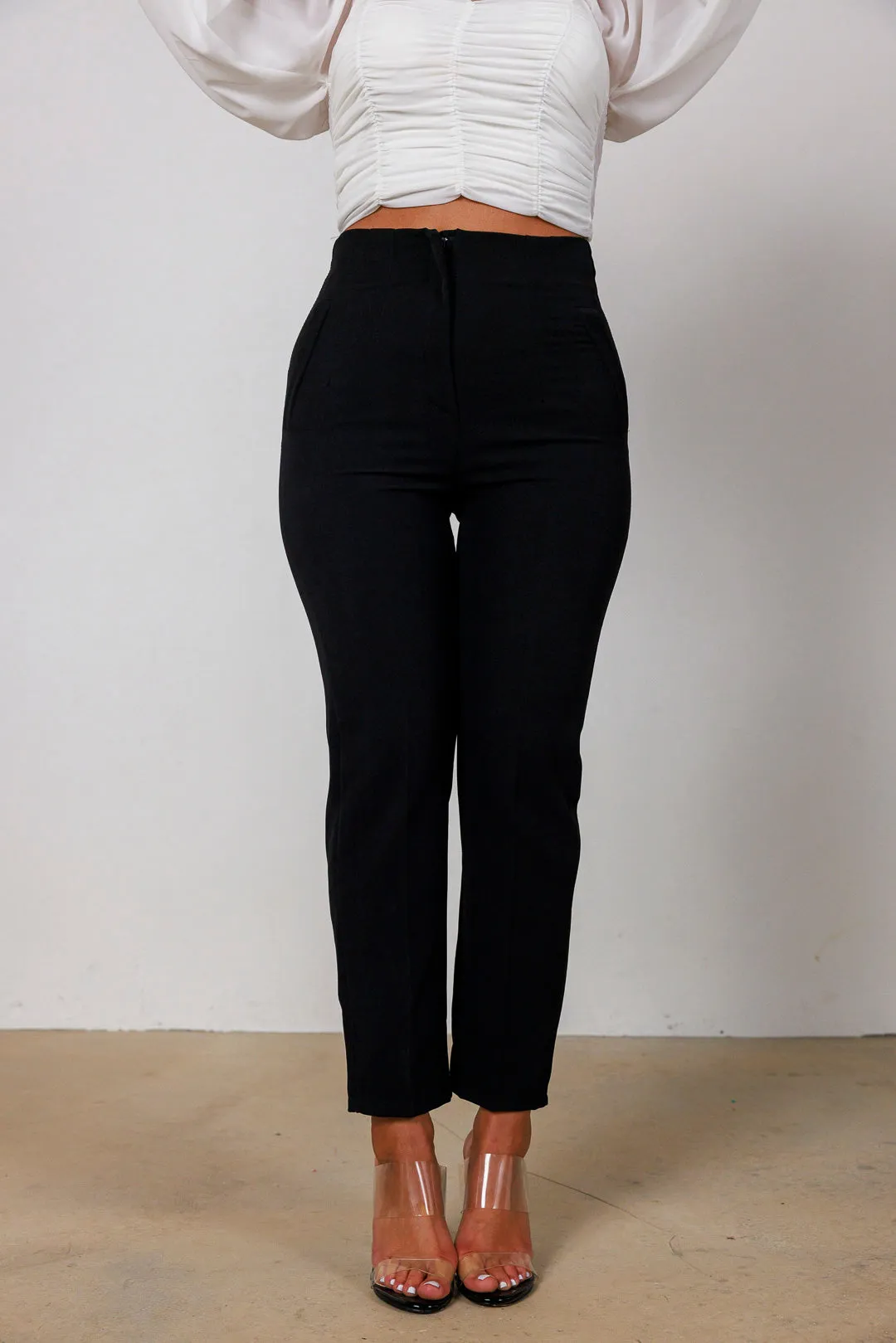 Straight High Waist Trousers