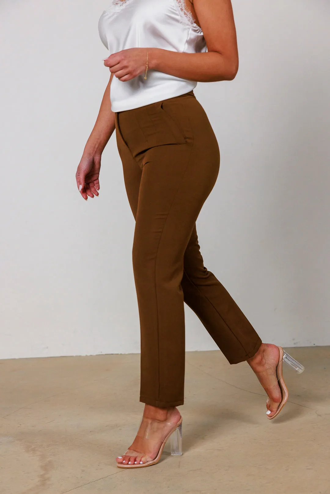 Straight High Waist Trousers