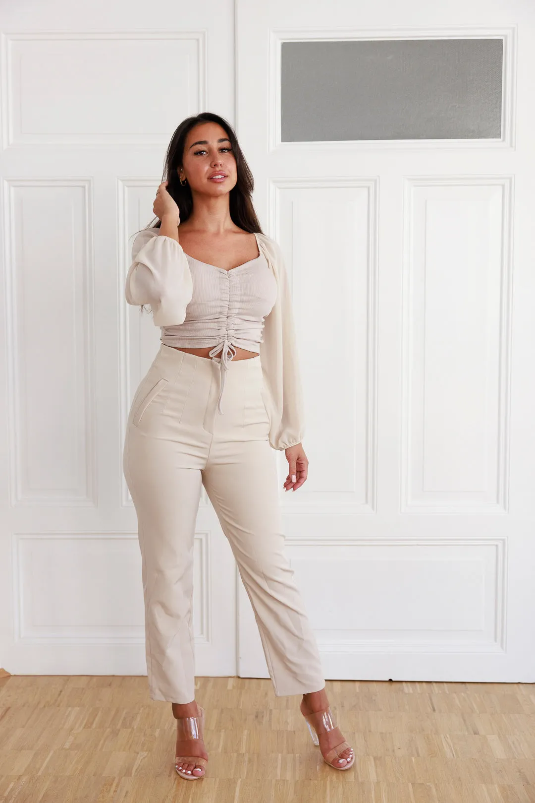 Straight High Waist Trousers