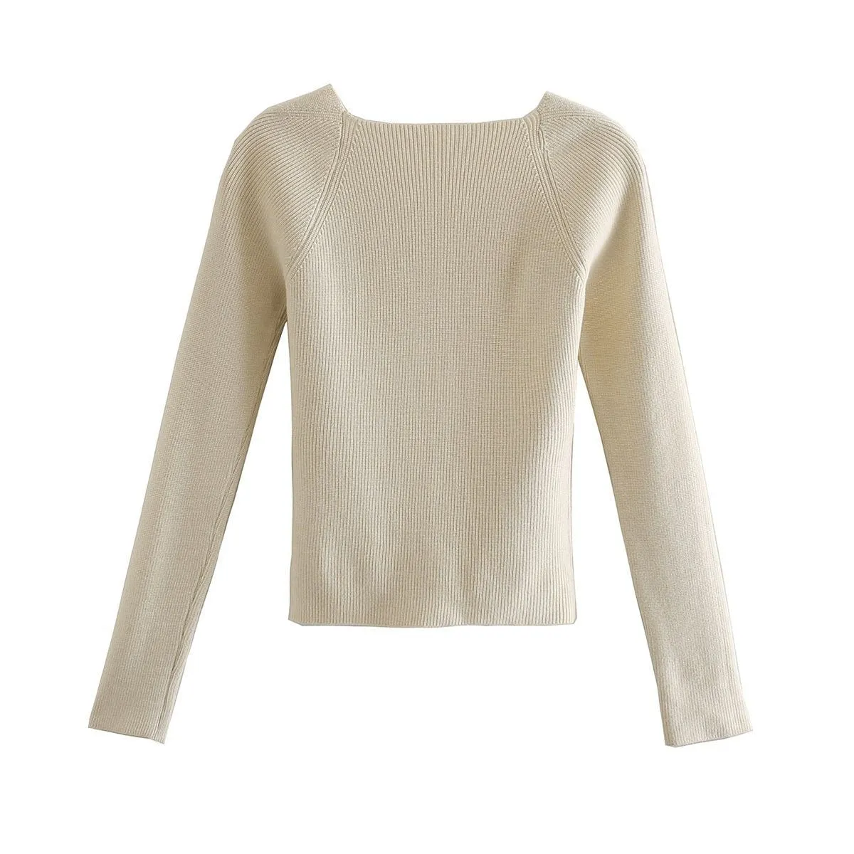 Sweetheart Neckline Fitted Knit Top