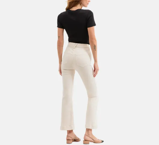 Veronica Beard - Carson High Rise Ankle Flare Jeans in Ecru