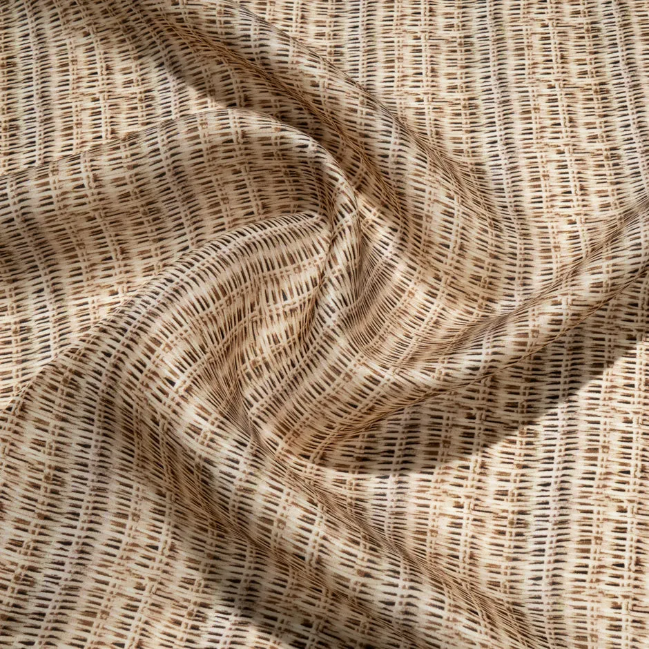 Wicker Wood Printed Silk Gazar